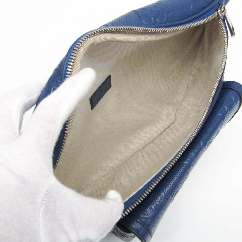 GUCCI Authentic Blue Leather Fanny Pack - Picture 4 of 12